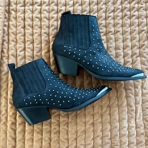 VERY VOLATILE Black Studded Booties